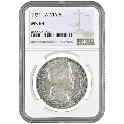 NGC スラブのコイン「5 Lati 1931、Latvia、MS 63」|WORLD RESOURCE【KING店】