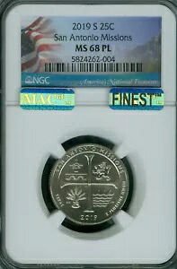 2019 S サンアントニオ クォーター NGC MS68 PL PQ MAC 最高級グレード。｜WORLD RESOURCE【KING店】