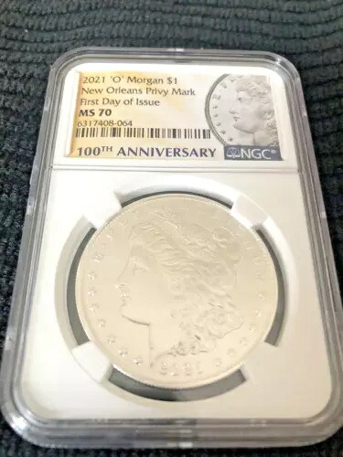 2021 O MORGAN $1 ニューオーリンズ プライベート マーク 100 周年記念 NGC MS70、FDI｜WORLD RESOURCE【KING店】 136,950円