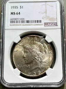 チェルシーの1935PピースダラーNGC MS 64。素晴らしい ！！！！｜WORLD RESOURCE【KING店】