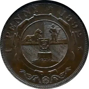 南アフリカ 1892 ZAR 1 ペニー ブラウン MS 64 NGC 非常に珍しい｜WORLD RESOURCE【KING店】 205,700円