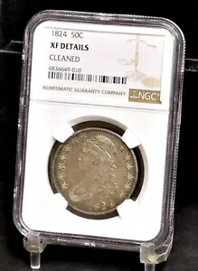 1824/4 バスト ハーフダラー - NGC XF 詳細、クリーニング済み (ラベル上のエラー) (#55734-L)｜WORLD RESOURCE【KING店】