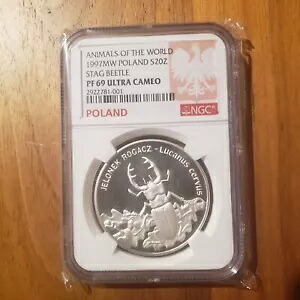 1997 ポーランド シルバー 20zl クワガタ NGC 69 レア｜WORLD RESOURCE【KING店】