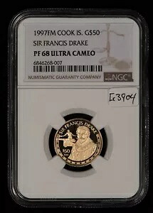1997 クック諸島 金貨 - サー フランシス ドレイク -0.0863 AGW- NGC PF 68 - G3904｜WORLD RESOURCE【KING店】 136,950円