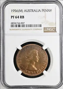 ベストプライス！ 1956 オーストラリア プルーフ 1D ペニー M コイン - NGC PF 64 RB、キー日付｜WORLD RESOURCE【KING店】
