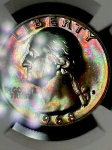 ワイルドにトーンアップした 1968-S NGC プルーフ 67* スター ワシントン クォーター。｜WORLD RESOURCE【KING店】