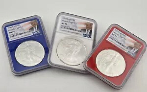2021 アメリカン シルバー イーグル 3 本セット ドナルド J. トランプ NGC MS70 ヘラルディック T-1 RW&B|WORLD RESOURCE【KING店】