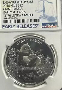 2016 ニウエ S$2 ジャイアント パンダ 1 オンス シルバー NGC PF70 ウルトラ カメオ アーリー リリース|WORLD RESOURCE【KING店】