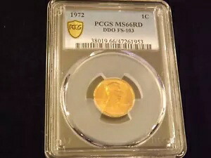 1972 ワンセント DDO PCGS MS 66 RD｜WORLD RESOURCE【KING店】