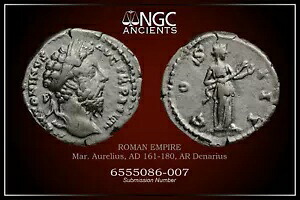 マルクス・アウレリウス NGC VF ローマコイン、西暦 161 ～ 180 年。 AR デナリウス。 A974｜WORLD RESOURCE【KING店】