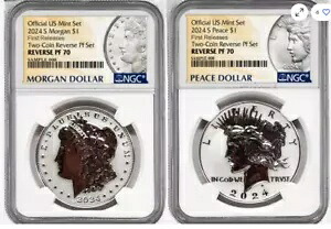 2024 S リバース プルーフ モーガン & ピース ダラー セット NGC PF70 初回リリース - プレセール 144,100円