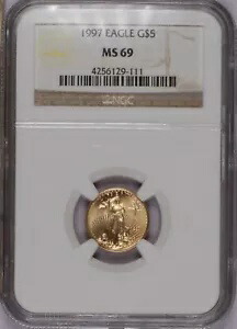 1997 ゴールド イーグル $5 NGC MS69。送料無料。