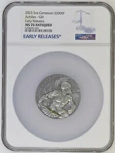 アキレス 偉大なギリシャ神話 2オンス シルバー コイン CFA カメルーン 2023 NGC MS70 ER｜WORLD RESOURCE【KING店】