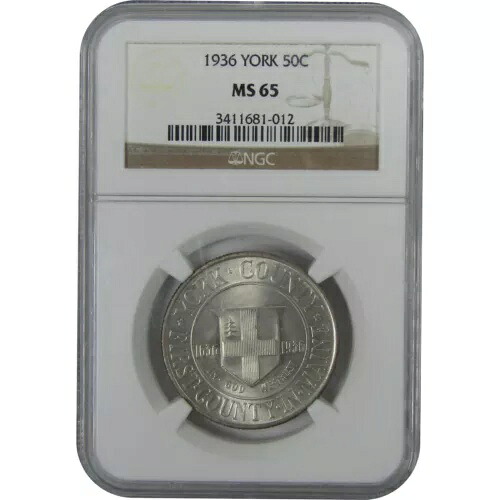 ヨーク郡記念ハーフダラー 1936 MS 65 NGC シルバー 50c コイン