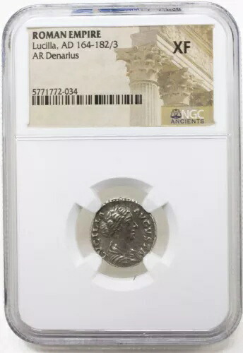 Lucilla デナリウス シルバー コイン - NGC XF グレード - ローマの歴史的宝物
