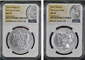 2024 モルガン＆ピース銀ドル未流通 NGC MS70 初日 FDI P %%｜WORLD RESOURCE【KING店】 147,400円