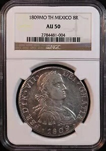 1809-Mo メキシコ「フェルディナンド 7 世」シルバー 8 レアル - NGC AU50!魅力的な選択AU!｜WORLD RESOURCE【KING店】 146,850円