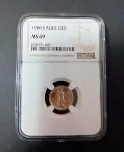 1986 $5 ゴールド アメリカン イーグル NGC MS69 ブラウン ラベル|WORLD RESOURCE【KING店】