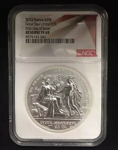2022 フランス リバース プルーフ PF69 NGC 米国大シール 999 シルバー + COA & ボックス｜WORLD RESOURCE【KING店】
