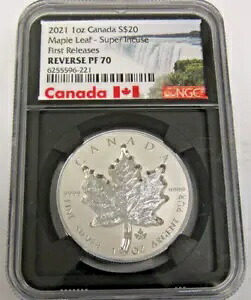 2021 1オンス カナダ S$20 メープル リーフ *スーパー インキューズ* NGC リバース PF70 初回リリース｜WORLD RESOURCE【KING店】 146,850円