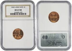 1960 1c NGC MS67 RD (ラージ デイト) - リンカーン記念館 1 セント|WORLD RESOURCE【KING店】