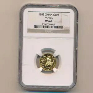 1985 10 元金貨 中国コイン グレード NGC MS 69 レア収集品、1/10 オンス