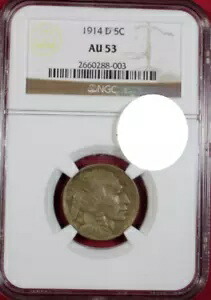 1914-D バッファロー ニッケル NGC AU53