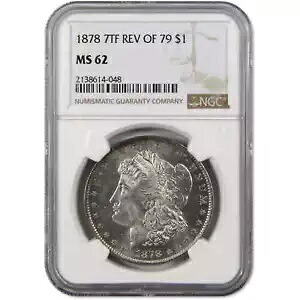 1878 7TF Rev 79 モルガン ドル MS 62 NGC 90% シルバー $1 コイン SKU:I9477|WORLD RESOURCE【KING店】