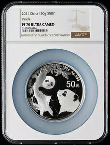 NGC PF70 UC 2021 中国 シルバー 150g (150 グラム) パンダ コイン