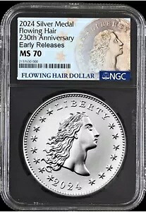 プレセール 2024 流れる髪 シルバー メダル NGC MS70 早期リリース ER 230 周年｜WORLD RESOURCE【KING店】