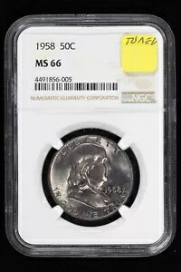 1958 フランクリン ハーフダラー トーン NGC MS 66 3Y1M