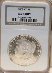 1882 CC US モルガン シルバー ダラー $1 NGC MS63 DPL グレート アイ アピール