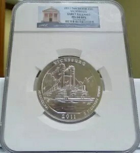 減りました！ 2011 ATB ヴィックスバーグ 5 オンス シルバー #NP9 NGC MS68 DPL 初期リリース｜WORLD RESOURCE【KING店】