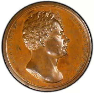1821年、イギリス。 「ジョージ 4 世 コロナイトン & キングス チャンピオン」メダル。 PCGS SP-63！