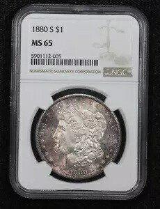 1880-S モルガン ダラー NGC MS-65 トーン 2HIQ