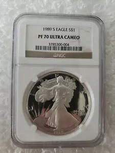 1989 S 1オンス .999 ファインシルバー アメリカン イーグル ドル S$1 NGC PF 70 ウルトラ カメオ