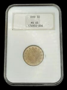 1899 5c リバティ ヘッド ニッケル コイン NGC MS65