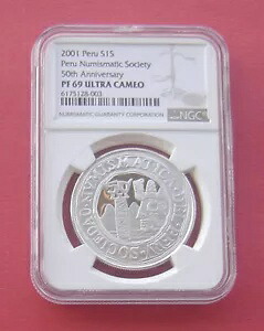 ペルー 2001 年 50 周年ペルー貨幣協会シルバー プルーフ コイン NGC PF69UC｜WORLD RESOURCE【KING店】
