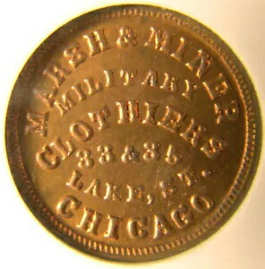 CHICAGO Illinois Marsh & Miner MILITARY Clothiers 1863 NGC MS64 RED画像