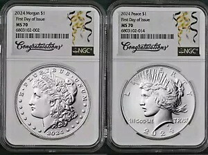 2024 モルガン & ピース シルバー ダラー未流通 NGC MS70 初日、FDI - P %｜WORLD RESOURCE【KING店】