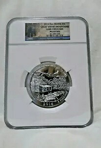 2014 5 オンス 米国造幣局 999 シルバー ATB グレート スモーキー マウンテンズ 25C コイン NGC MS69 DPL ER｜WORLD RESOURCE【KING店】