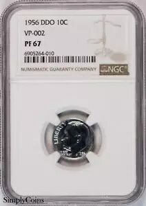 1956 DDO VP-002 ルーズベルト ダイム NGC PF67 プルーフ ポップ 1/3!二重ダイ表面｜WORLD RESOURCE【KING店】