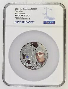 2024 カメルーン共和国 2 オンス シルバー フェミナ ベラトール サルマティアン NGC MS70 FR｜WORLD RESOURCE【KING店】 160,050円
