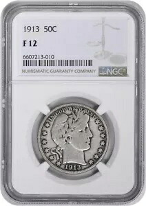 1913 バーバー シルバー ハーフダラー F12 NGC｜WORLD RESOURCE【KING店】