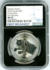 2019 $5 カナダ 1 オンス シルバー ハイイログマ NGC MS70 レア 初回リリース｜WORLD RESOURCE【KING店】
