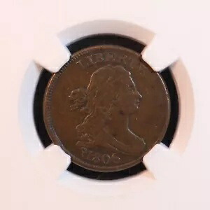 1806 ドレープ バスト ハーフ セント ラージ 6、ステム付き C-4 - NGC VF30 BN!魅力的なコイン！｜WORLD RESOURCE【KING店】