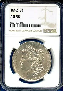 1892 P NGC AU58 モーガン シルバー ダラー $1 US ミント レア キー デート コイン 1892-P AU-58|WORLD RESOURCE【KING店】