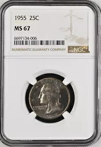 1955 25C ワシントン クォーター ダラー NGC MS67 6697134-006｜WORLD RESOURCE【KING店】