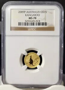 ??2009P オーストラリア 1/10 オンス ゴールド 9999 カンガルー $15 NGC MS 70|WORLD RESOURCE【KING店】