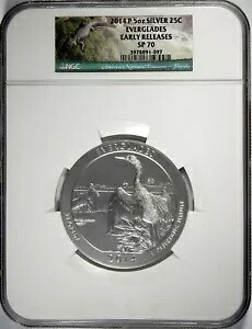 2014-P エバーグレーズ 5oz シルバー アメリカ ザ・ビューティフル ～NGC SP70 ER～ ATB .25c BOX｜WORLD RESOURCE【KING店】